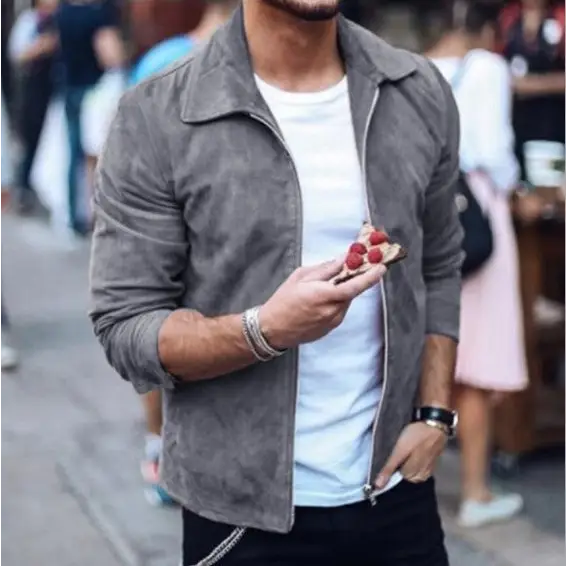 Men Slim Turn down Collar Jackets Fashion Sweatshirt Jacket Tops Casual Coat Outwear - www.Shopthatapp.com