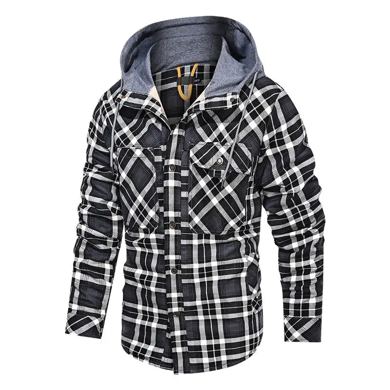 Men Warm Jacket Fleece Thick Men Slim Fit Hooded Jackets - www.Shopthatapp.com