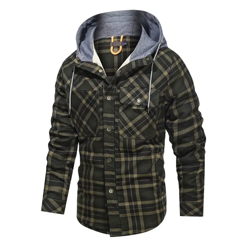 Men Warm Jacket Fleece Thick Men Slim Fit Hooded Jackets - www.Shopthatapp.com