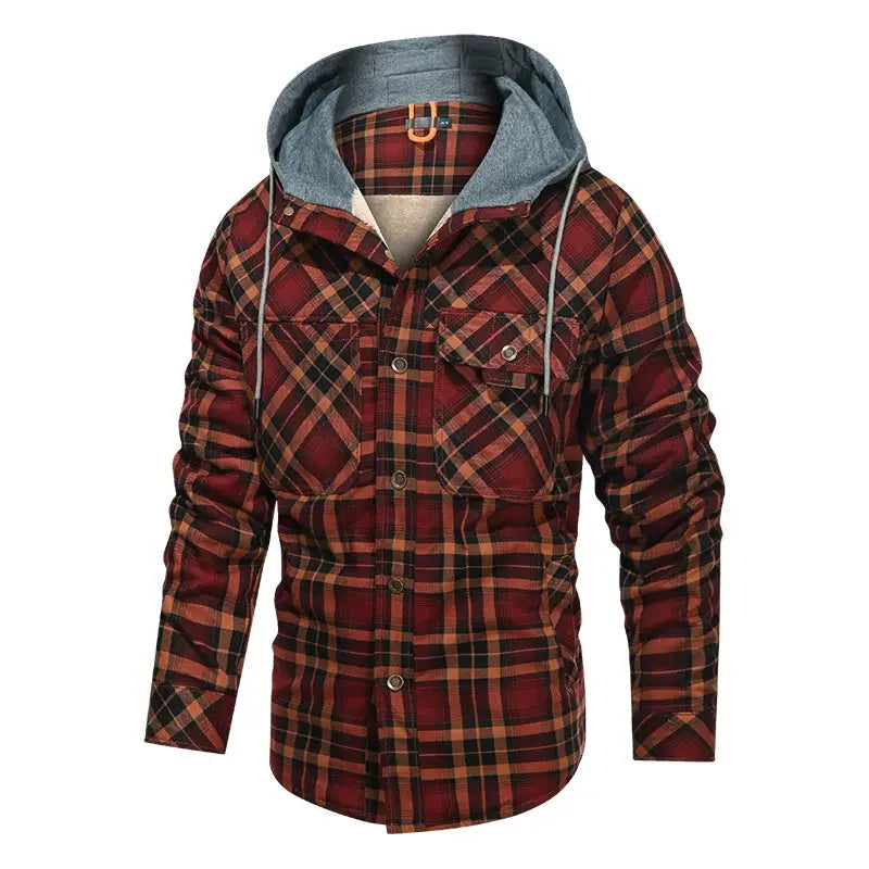 Men Warm Jacket Fleece Thick Men Slim Fit Hooded Jackets - www.Shopthatapp.com