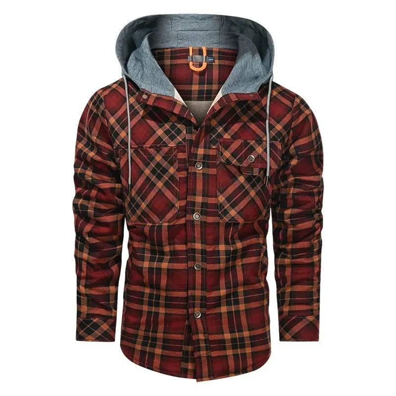 Men Warm Jacket Fleece Thick Men Slim Fit Hooded Jackets - www.Shopthatapp.com