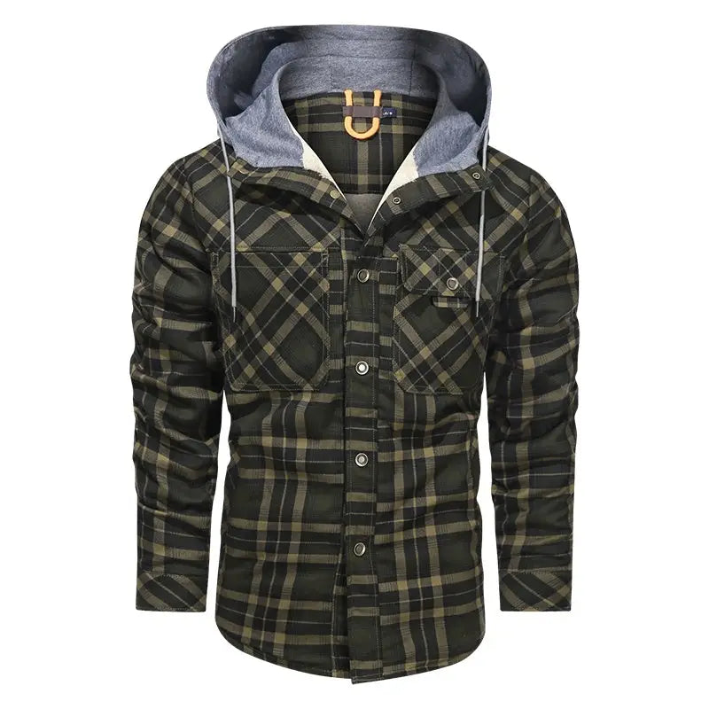 Men Warm Jacket Fleece Thick Men Slim Fit Hooded Jackets - www.Shopthatapp.com