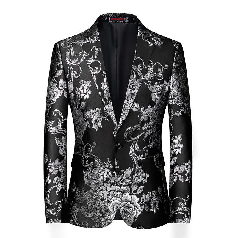 Men's Floral Suit Casual Small Suit Gilding Printed Coat Men - www.Shopthatapp.com