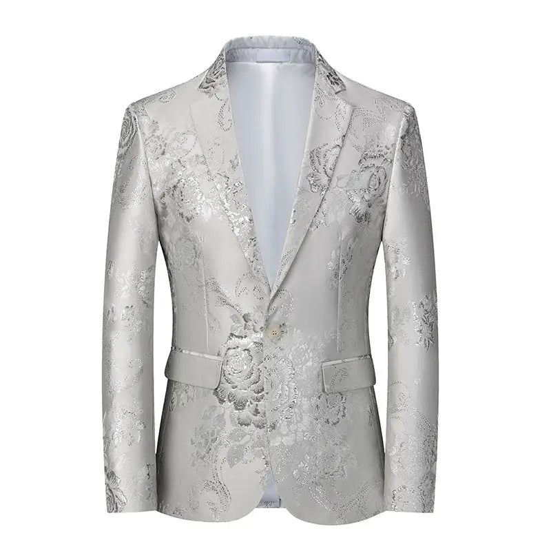 Men's Floral Suit Casual Small Suit Gilding Printed Coat Men - www.Shopthatapp.com