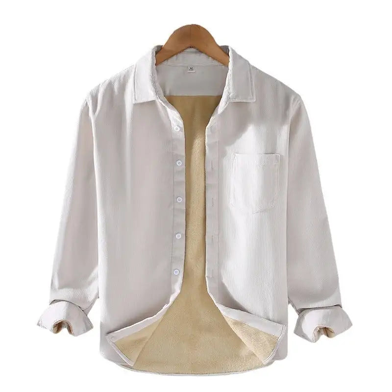 Men's Square Collar Cotton Corduroy Padded Shirt Men - www.Shopthatapp.com