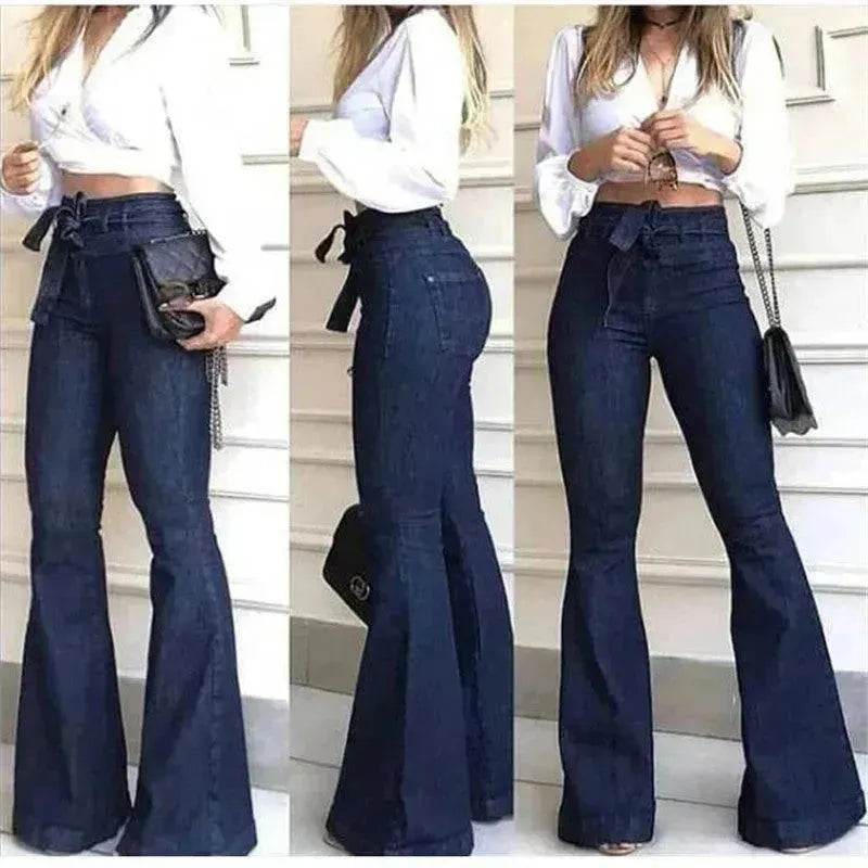 Women Wide Leg Denim Jeans High rise Wide leg bootcut Pants Trouser for Women - www.Shopthatapp.com