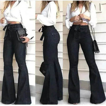 Women Wide Leg Denim Jeans High rise Wide leg bootcut Pants Trouser for Women - www.Shopthatapp.com