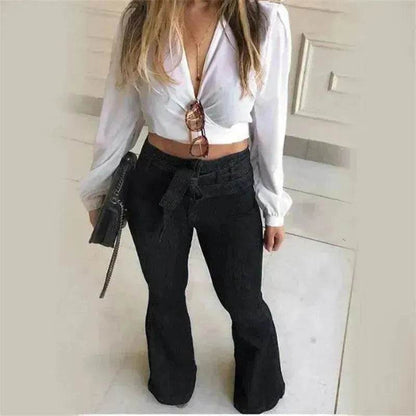 Women Wide Leg Denim Jeans High rise Wide leg bootcut Pants Trouser for Women - www.Shopthatapp.com