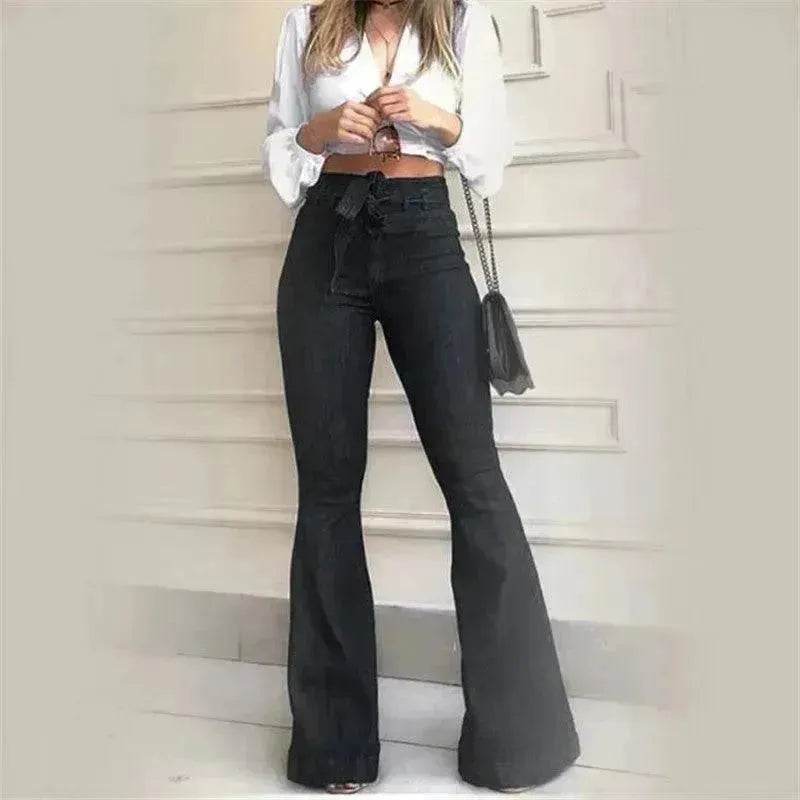 Women Wide Leg Denim Jeans High rise Wide leg bootcut Pants Trouser for Women - www.Shopthatapp.com