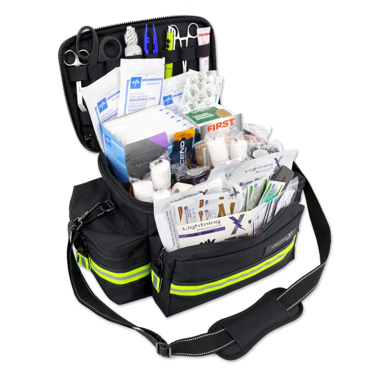 Mid - Sized First Responder EMT Bag w/ Basic Fill Kit A - www.Shopthatapp.com