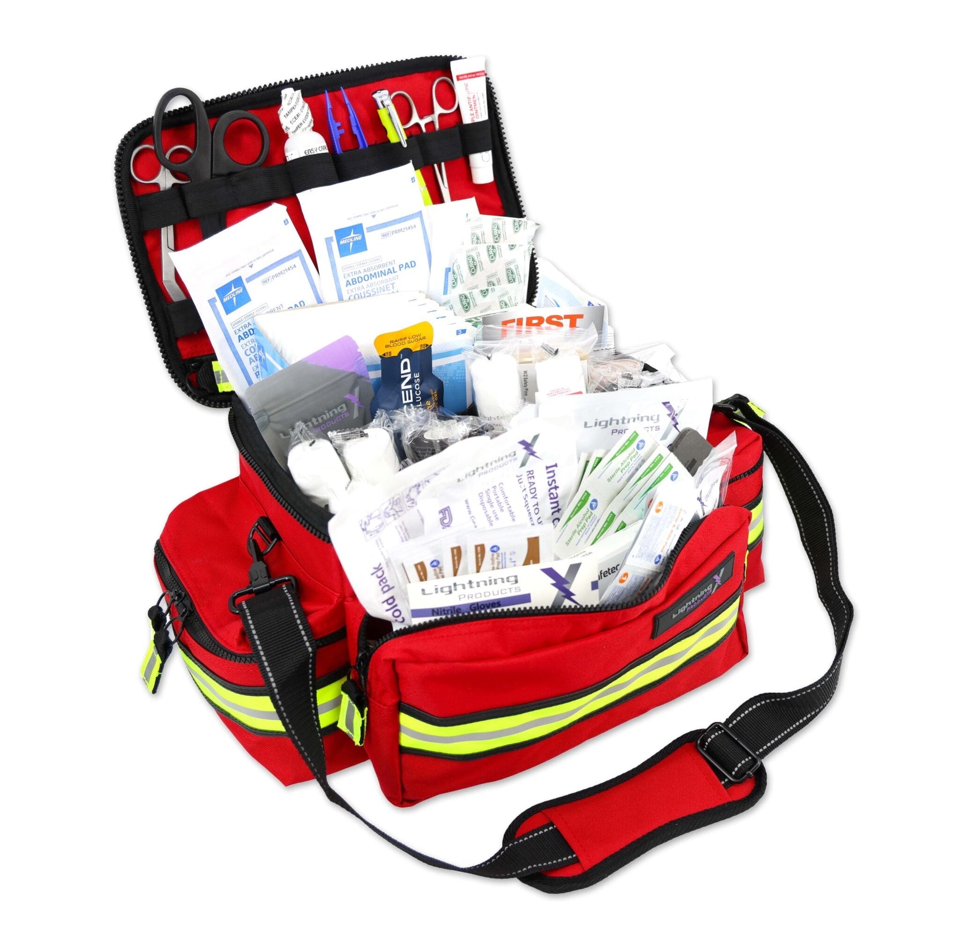 Mid - Sized First Responder EMT Bag w/ Basic Fill Kit A - www.Shopthatapp.com