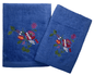 Midnight Blue Tropical Embroidered Towels - www.Shopthatapp.com