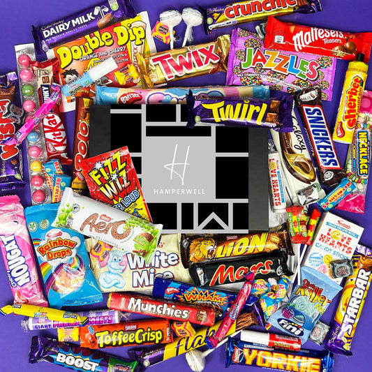 Mixed Chocolate & Retro Sweets Signature Gift Hamper-Food and beverage-www.Shopthatapp.com-HamperWell