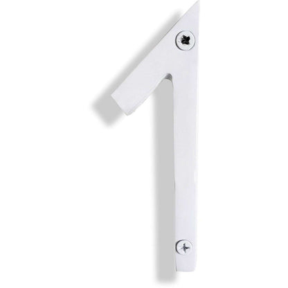 Sleek modern house number 1 in chrome finish for contemporary home decor