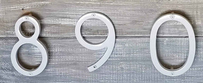 iDekor8 Modern House Number 1 in Sleek White Design for Contemporary Home Facades