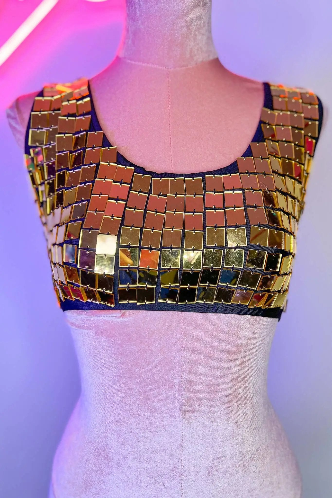 Haut court effet miroir Molly | Doré