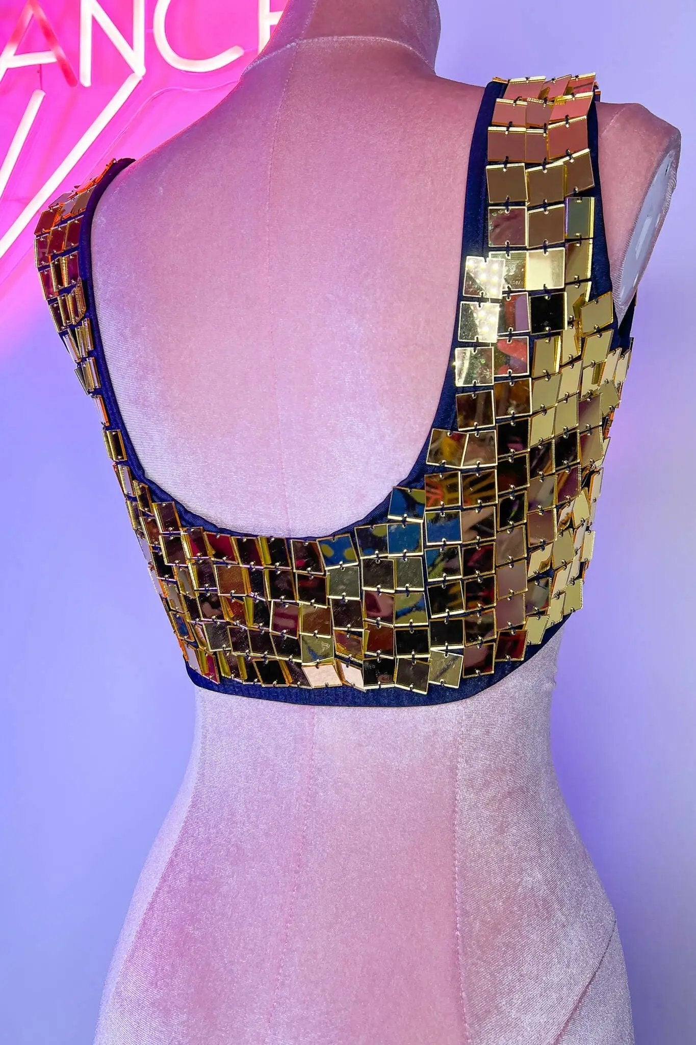 Haut court effet miroir Molly | Doré