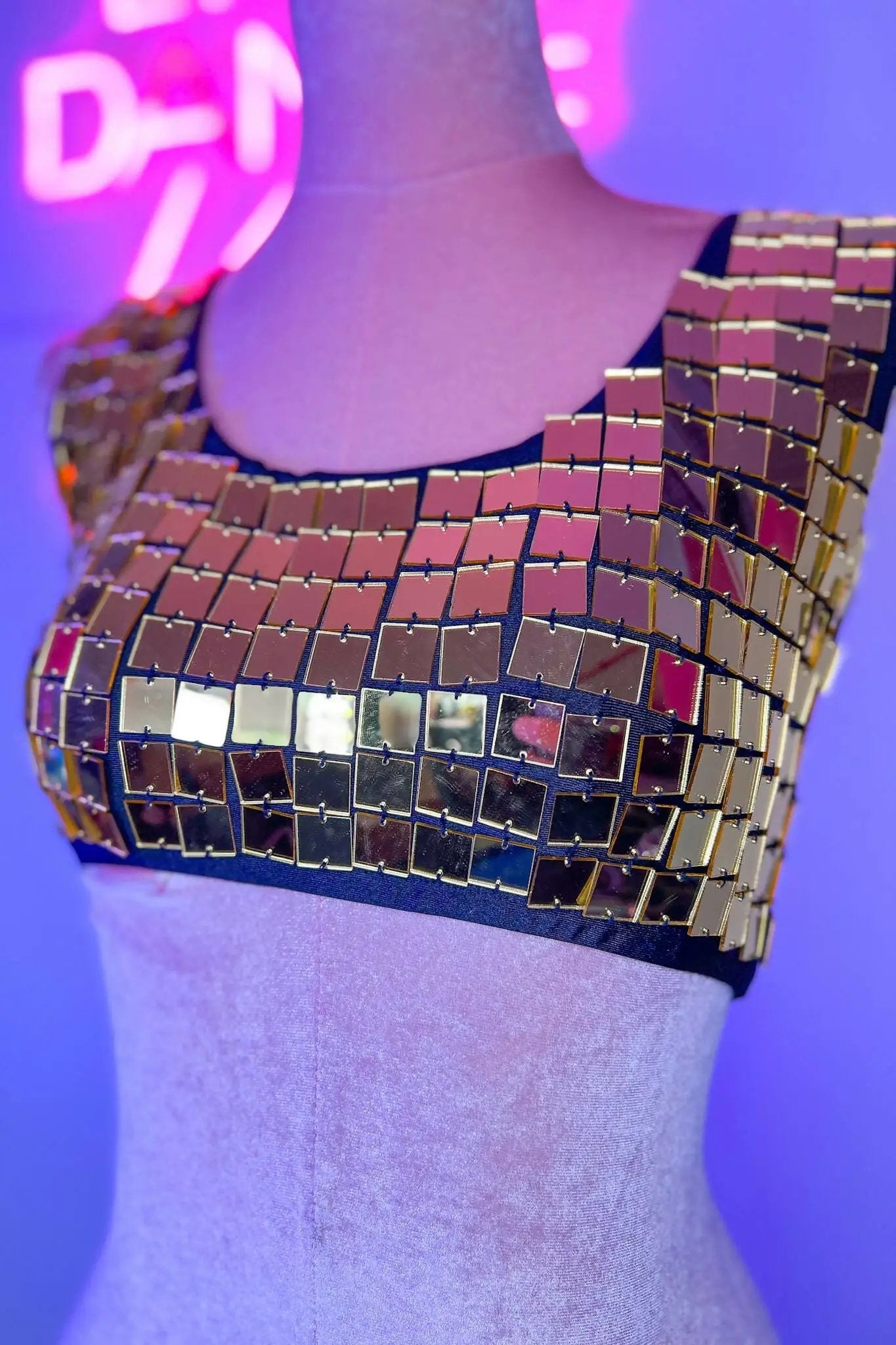 Haut court effet miroir Molly | Doré