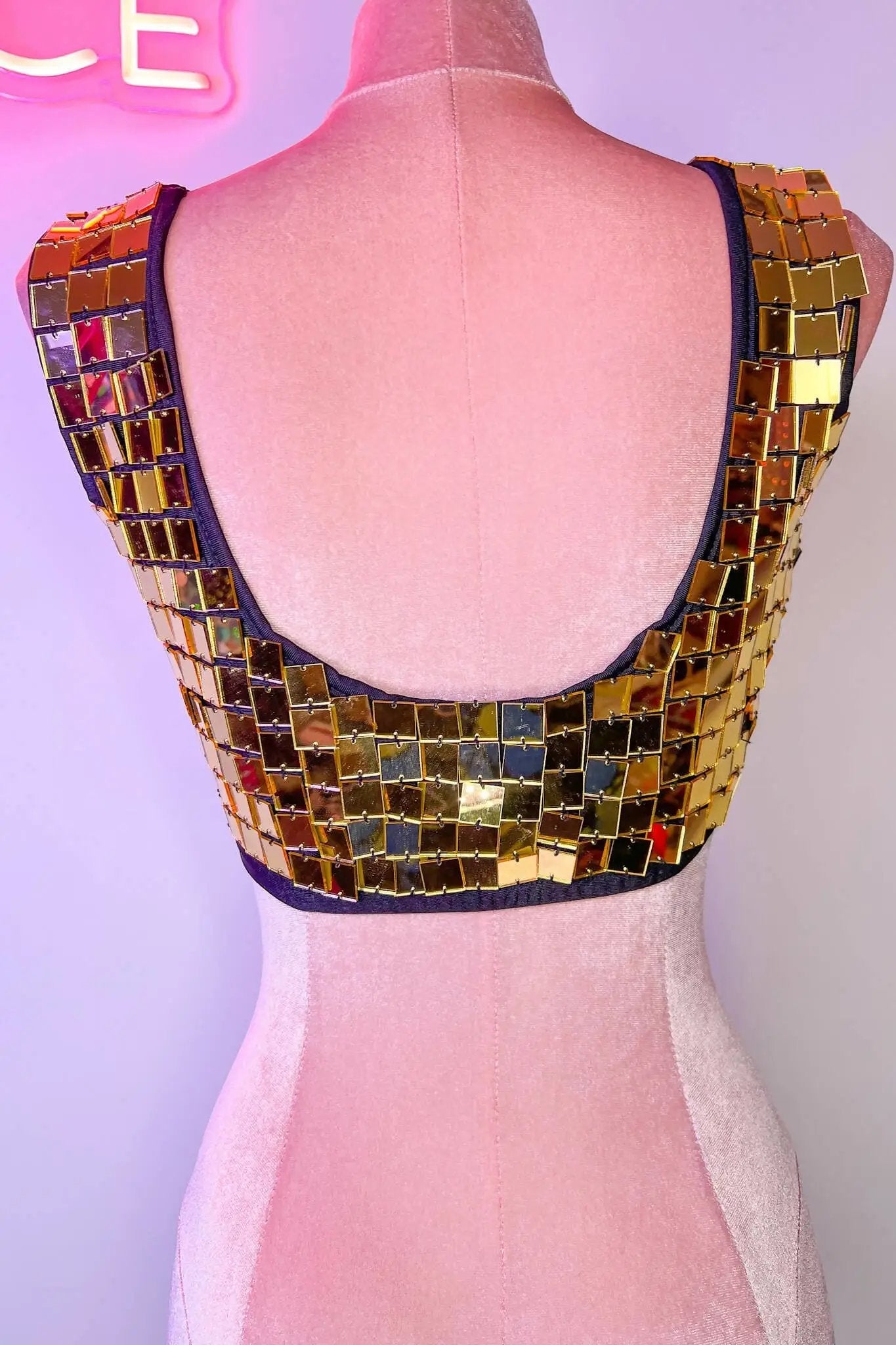 Haut court effet miroir Molly | Doré