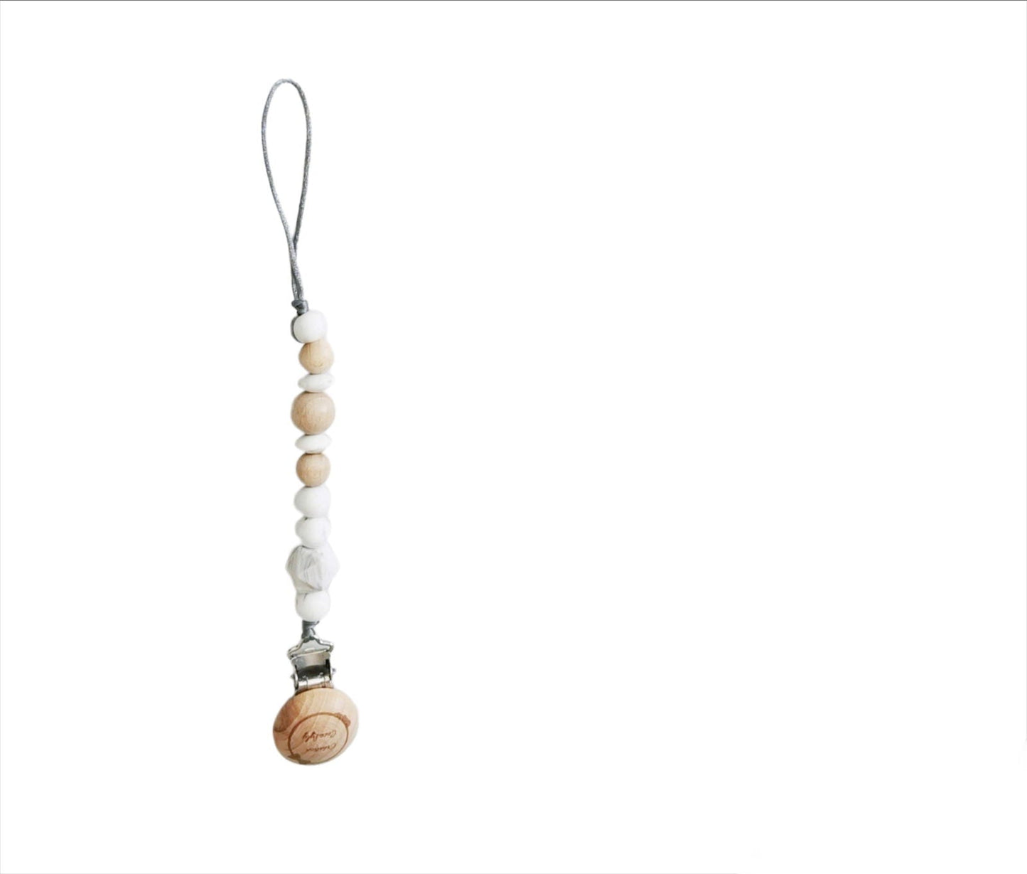 Creation Coco Lyly Marble Wood Pacifier Clip - Stylish & Safe - Www.Shopthatapp.com