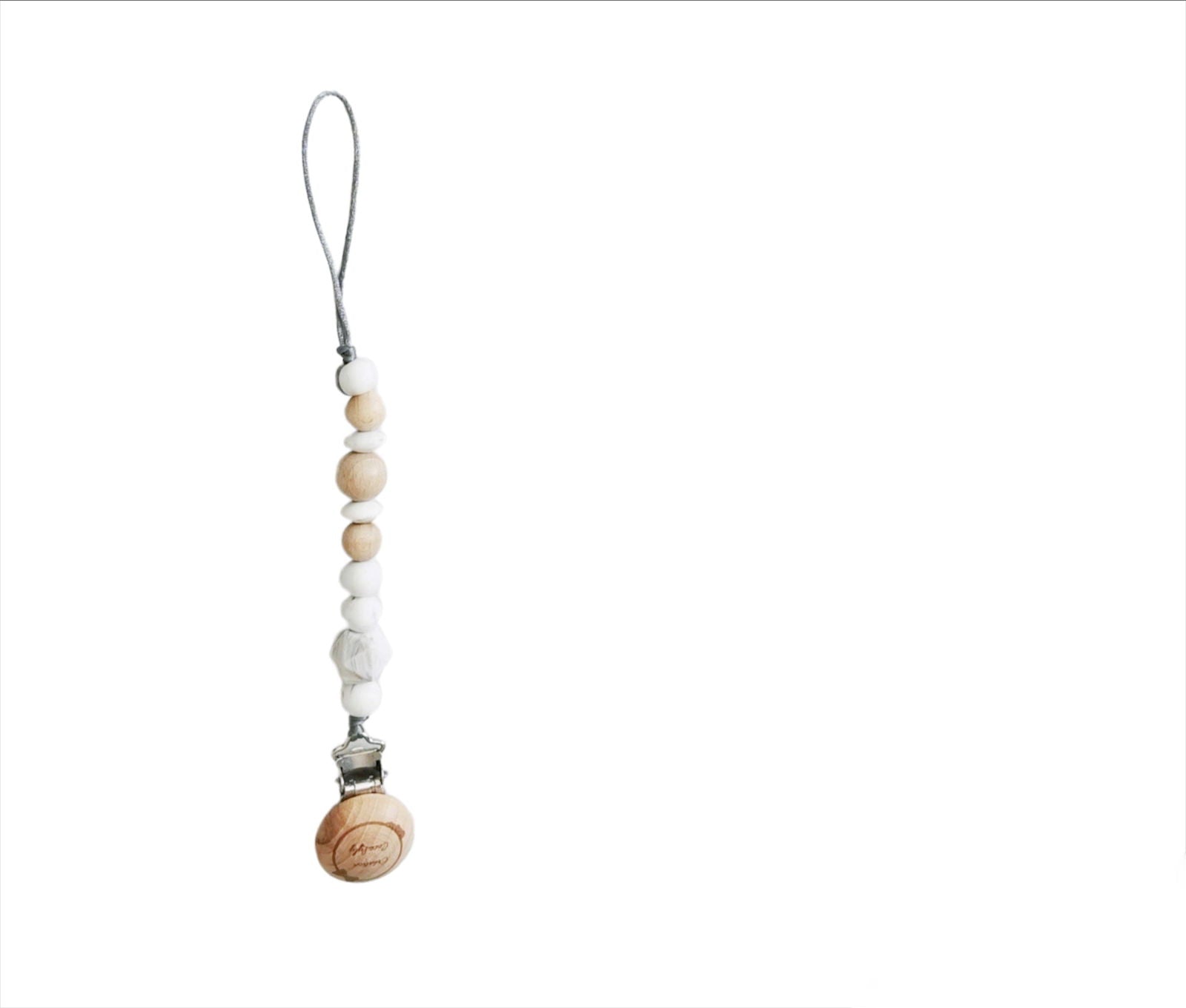 Creation Coco Lyly Marble Wood Pacifier Clip - Stylish & Safe - Www.Shopthatapp.com