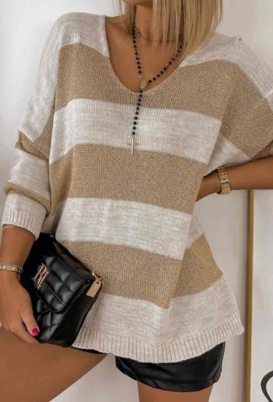 Pull Nellie Shimmer à rayures color block (Lurex)