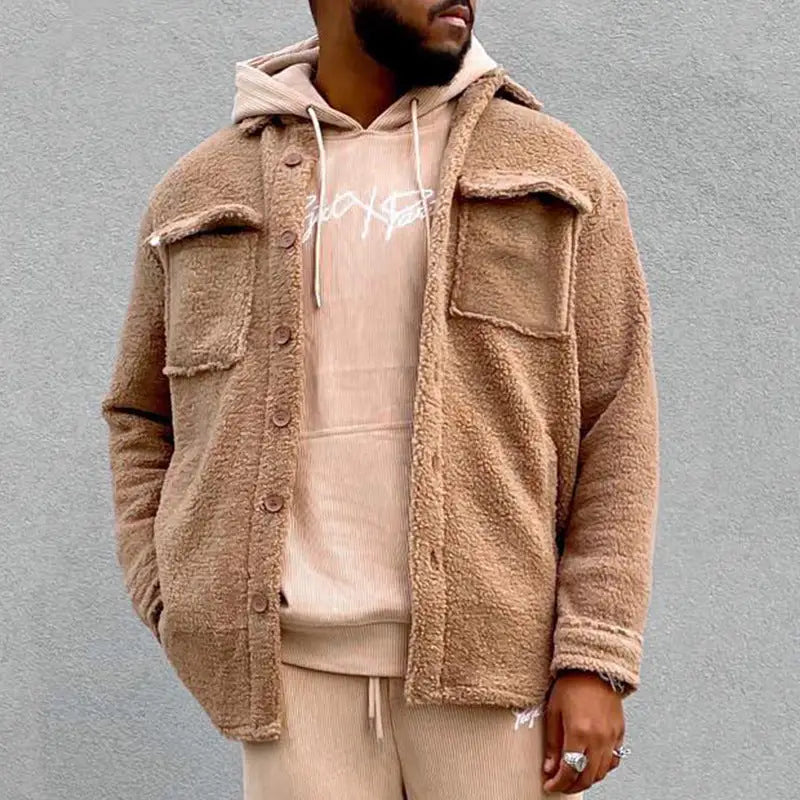 New Arrivals Jackets Men Winter Fashion Solid Fleece Coats - www.Shopthatapp.com