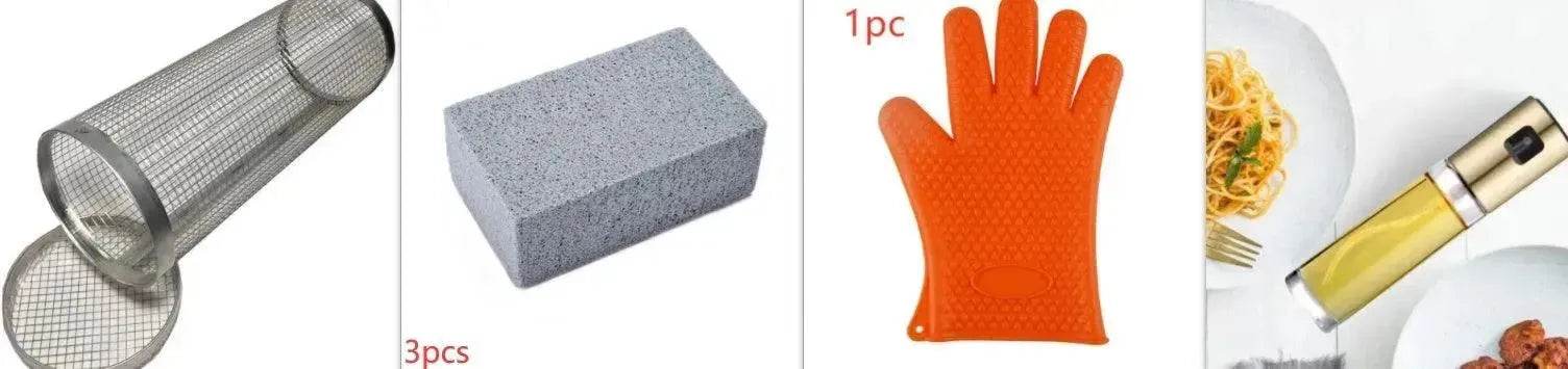 New Grilling Basket  BBQ Basket Stainless Steel Grill Outdoor Picnic Camping Barbecue Cooking Supplies - www.Shopthatapp.com