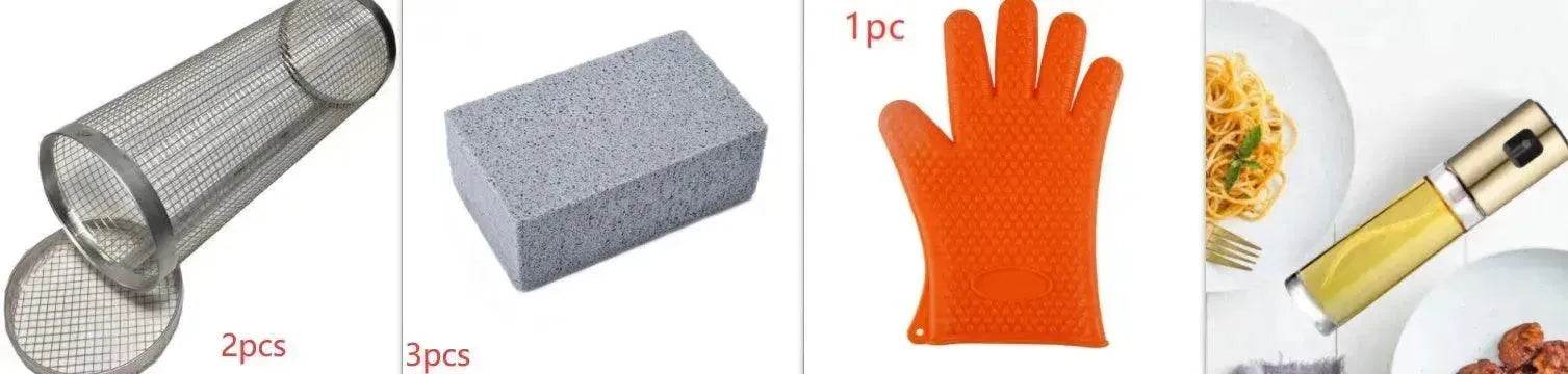 New Grilling Basket  BBQ Basket Stainless Steel Grill Outdoor Picnic Camping Barbecue Cooking Supplies - www.Shopthatapp.com