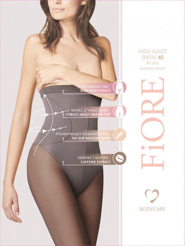 Fiore High Waist Bikini 40 Den – Slimming & Comfortable Tights - www.Shopthatapp.com