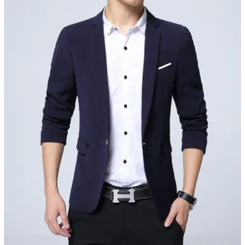 New Korean Men Blazer Casual Slim Fit Office Suit - www.Shopthatapp.com