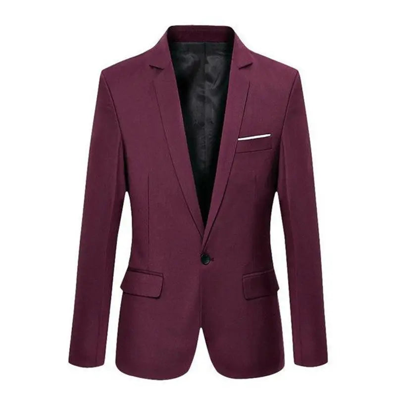 New Korean Men Blazer Casual Slim Fit Office Suit - www.Shopthatapp.com