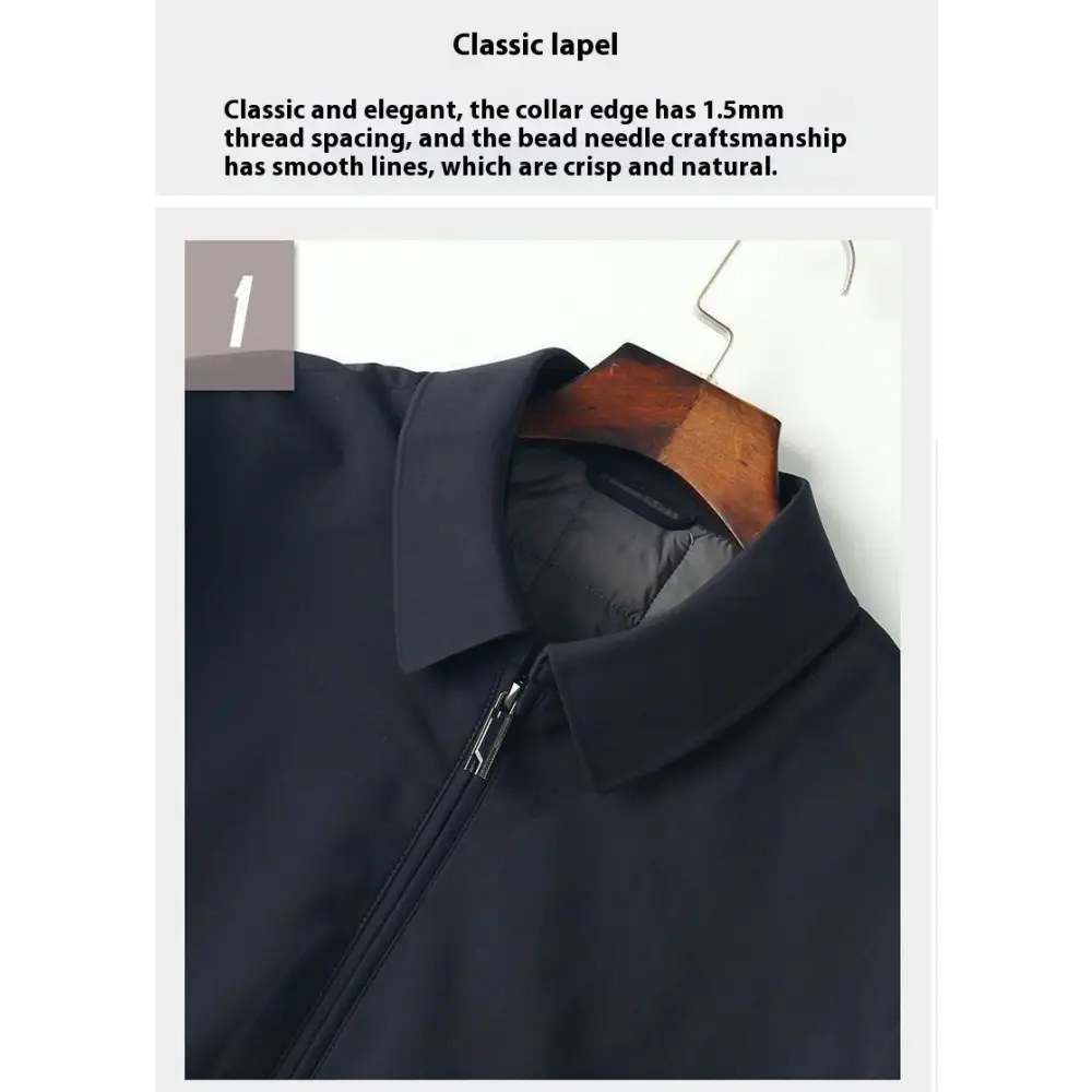 New Middle-aged Men Spring And Autumn New Polo Collar Coat - www.Shopthatapp.com