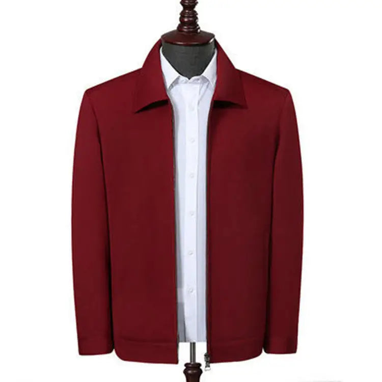 New Middle-aged Men Spring And Autumn New Polo Collar Coat - www.Shopthatapp.com
