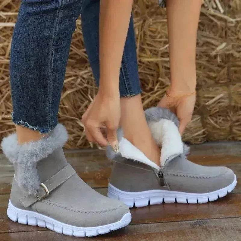 Snow Boots Winter Warm Thick Plush Ankle Boot women - www.Shopthatapp.com