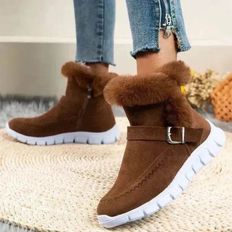 Snow Boots Winter Warm Thick Plush Ankle Boot women - www.Shopthatapp.com