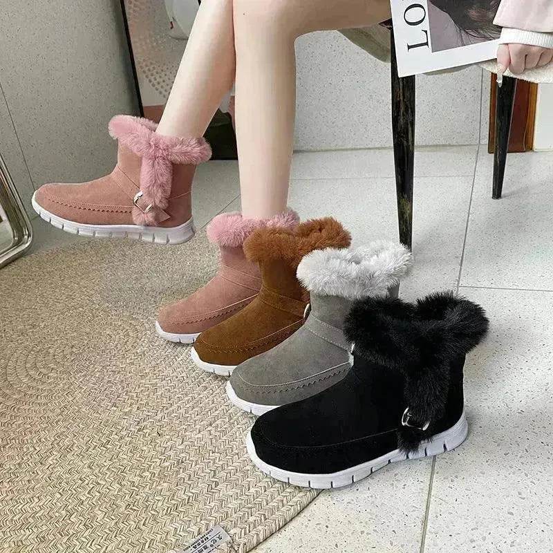 Snow Boots Winter Warm Thick Plush Ankle Boot women - www.Shopthatapp.com