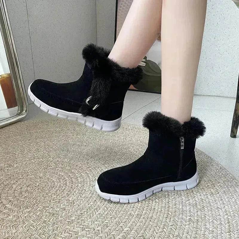 Snow Boots Winter Warm Thick Plush Ankle Boot women - www.Shopthatapp.com