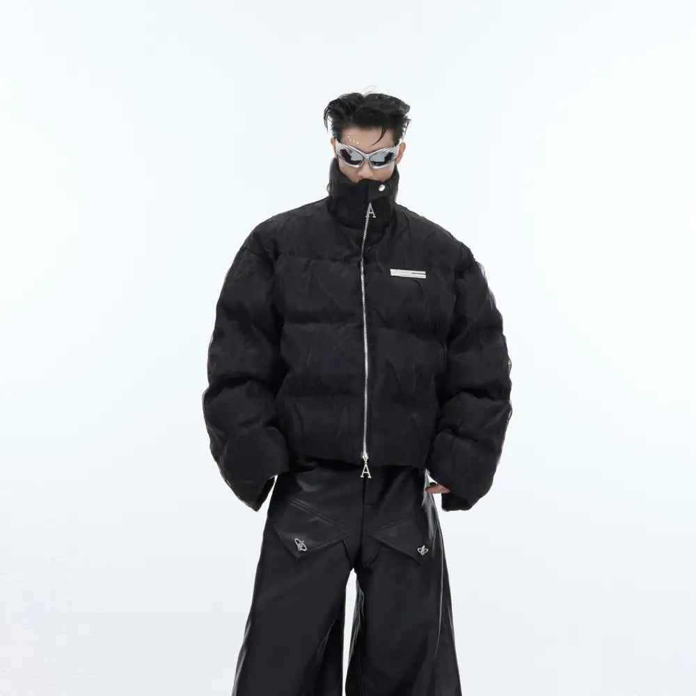 Niche Pleated Texture Thicken Cotton Clothes Coat Men - www.Shopthatapp.com