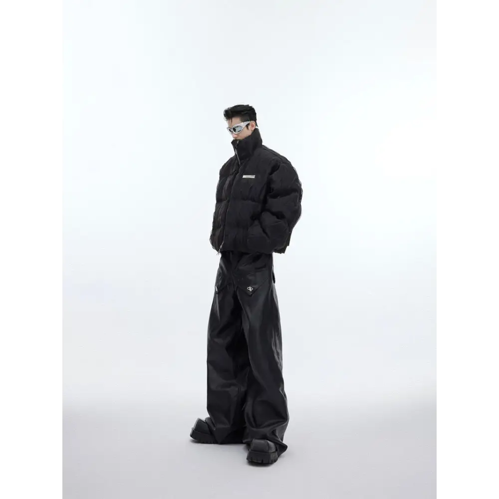 Niche Pleated Texture Thicken Cotton Clothes Coat Men - www.Shopthatapp.com