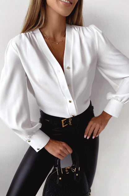 Nila Ruched Detail Shirt Blouse - www.Shopthatapp.com