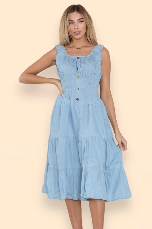 Robe en jean à boutons Nova