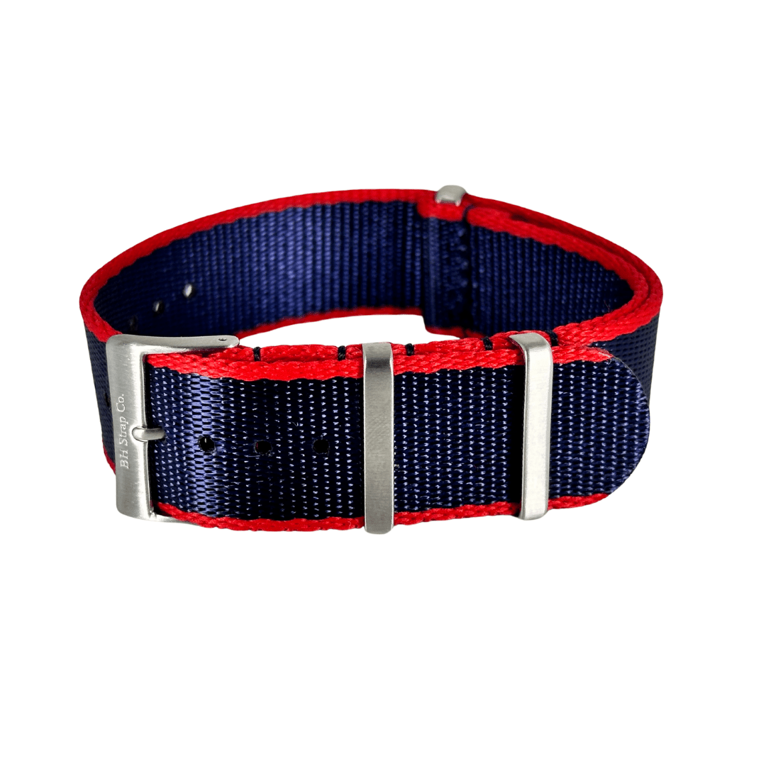 Nylon Nato Strap 22mm - Navy Blue Red - www.Shopthatapp.com
