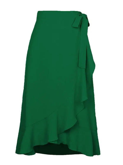 One Piece Tie Long Skirt Irregular Cover Hip Solid Color Skirt - www.Shopthatapp.com
