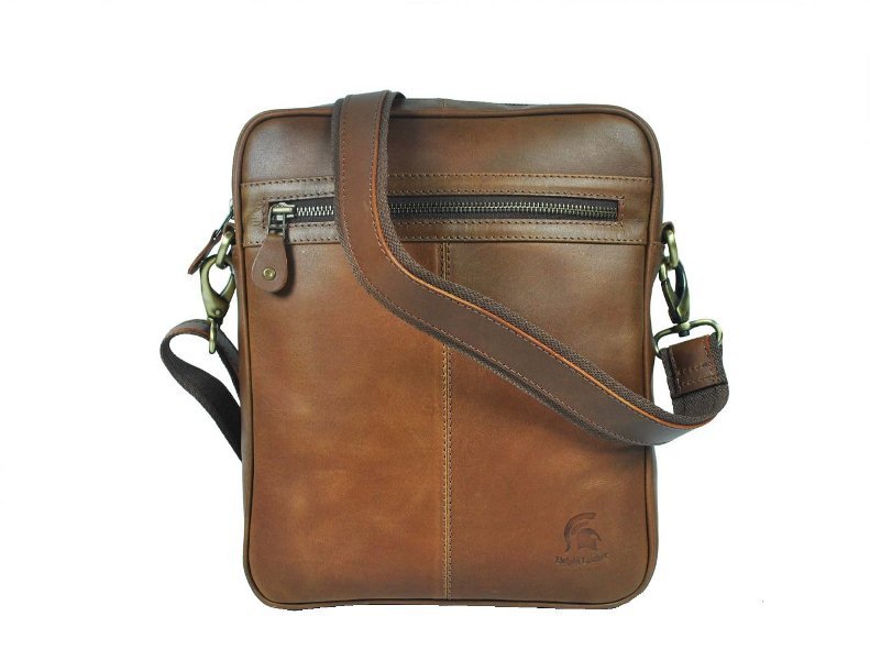Ottawa Leather Crossbody Messenger Bag - Brown - www.Shopthatapp.com