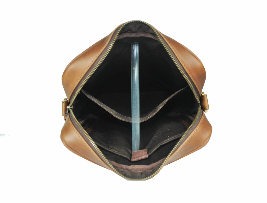 Ottawa Leather Crossbody Messenger Bag -  Brown - www.Shopthatapp.com