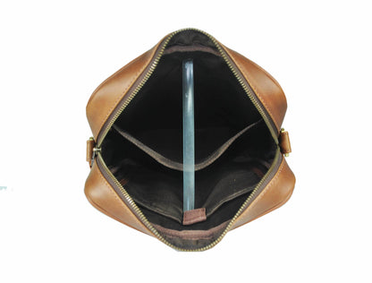 Ottawa Leather Crossbody Messenger Bag - Brown - www.Shopthatapp.com