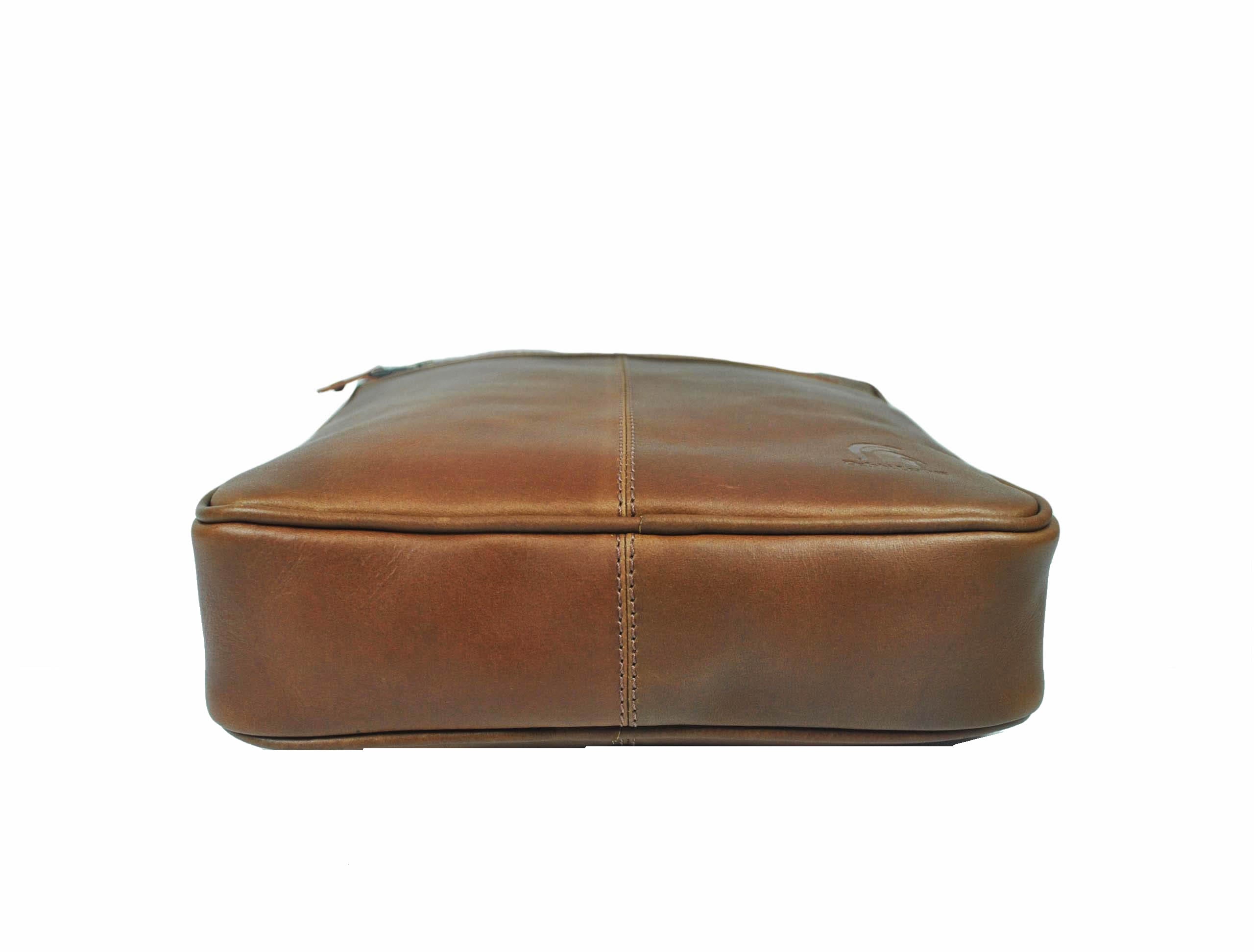 Ottawa Leather Crossbody Messenger Bag -  Brown - www.Shopthatapp.com