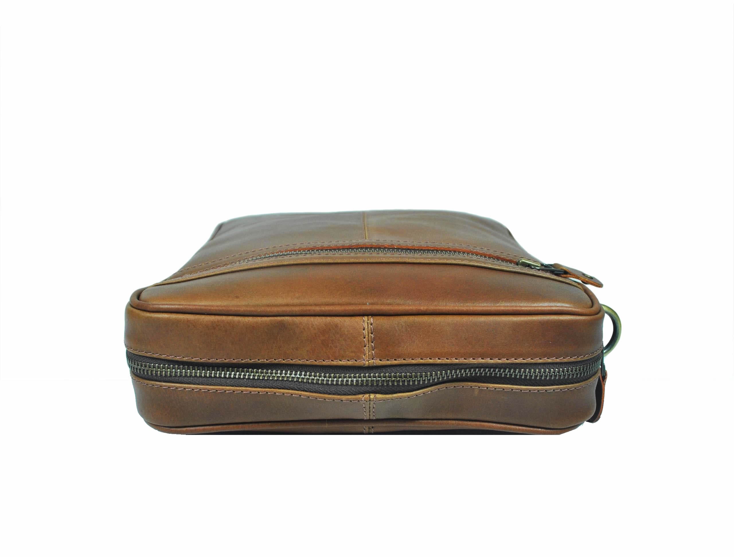 Ottawa Leather Crossbody Messenger Bag -  Brown - www.Shopthatapp.com