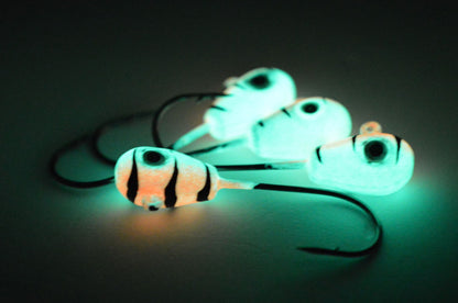 Big Sky Deluxe KnockOut 1/4oz Glow Jigs 4/pack - www.Shopthatapp.com
